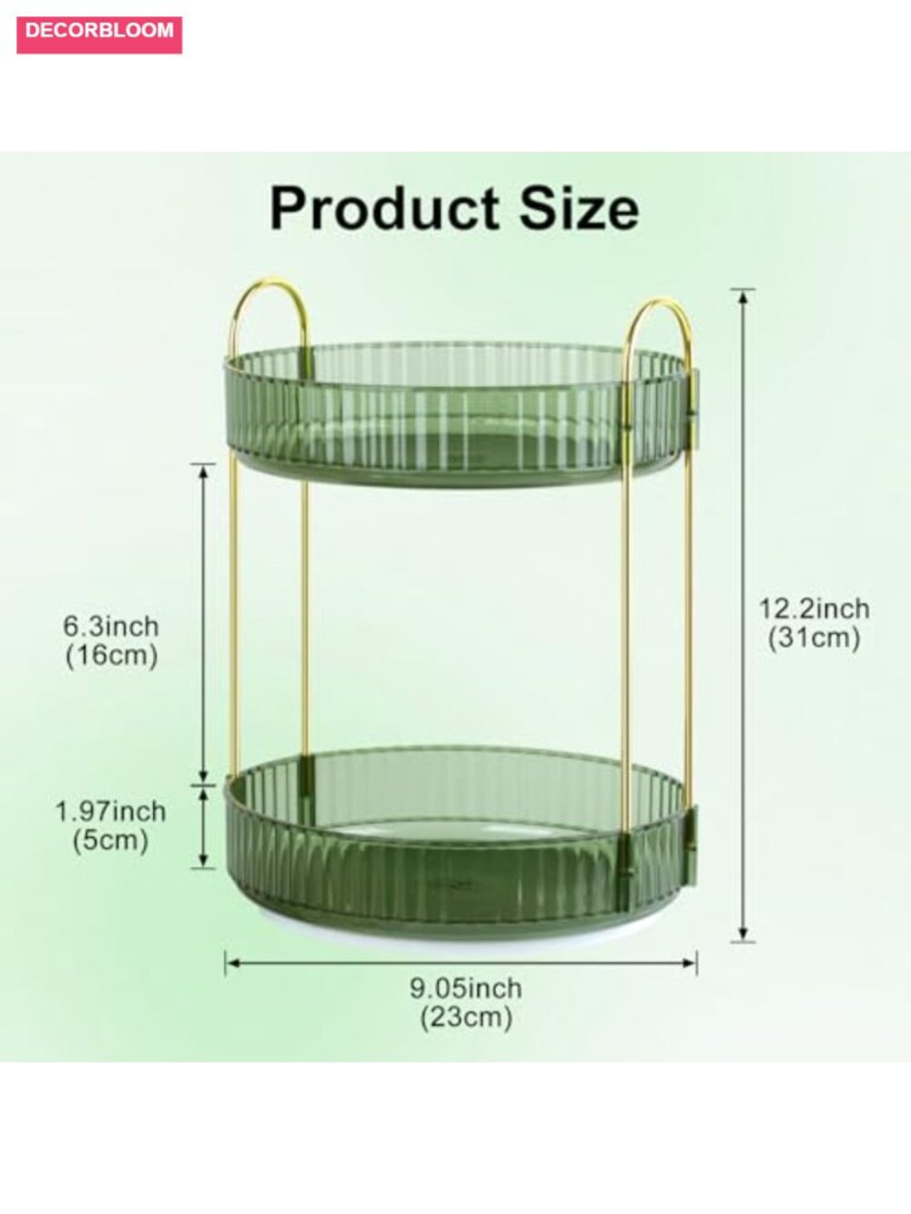 360ยฐ Rotating Makeup Organizer 2 Tier Cosmetic Holder - Picture 2 of 6